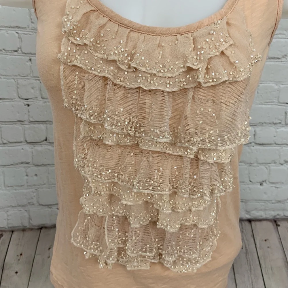 J. Crew Silk Ruffle Tank Top Size Medium